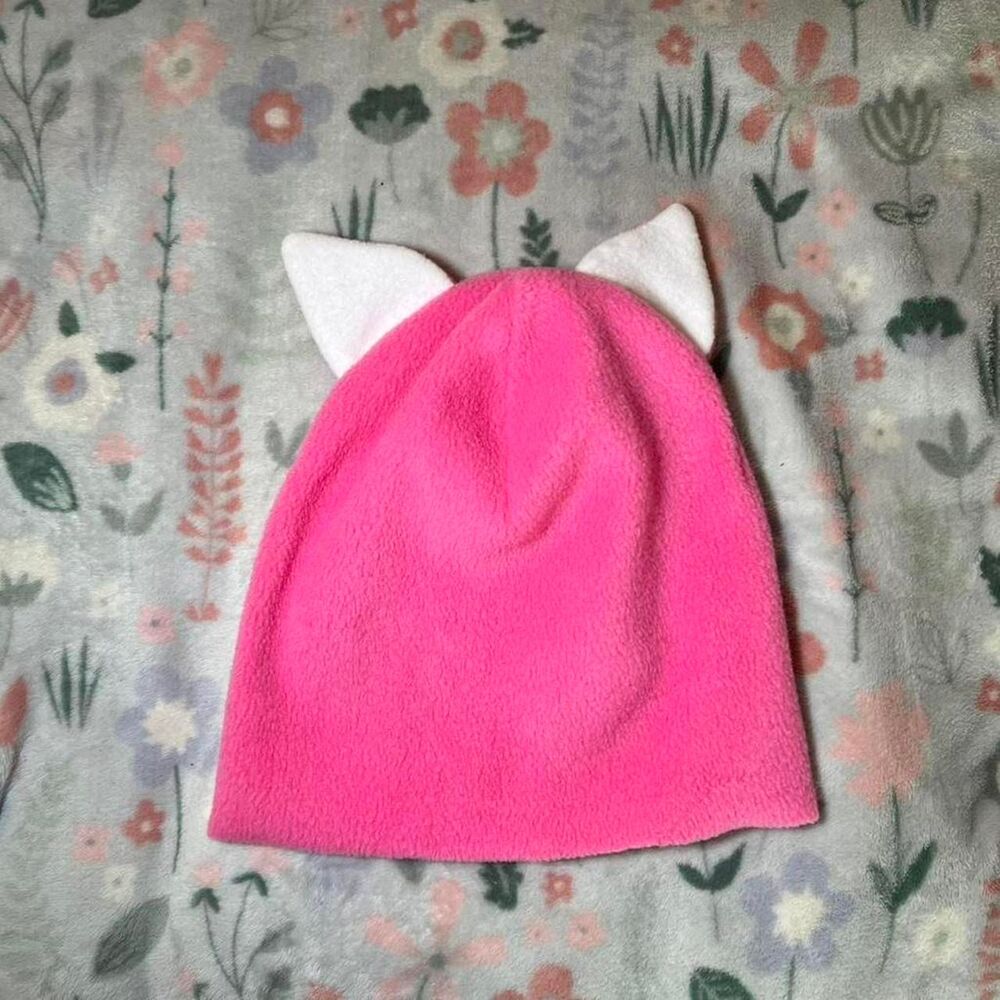 Handmade Pink Cat Ears Kid Beanie - Kawaii Y2K Decora Harajuku Maximalist Scene